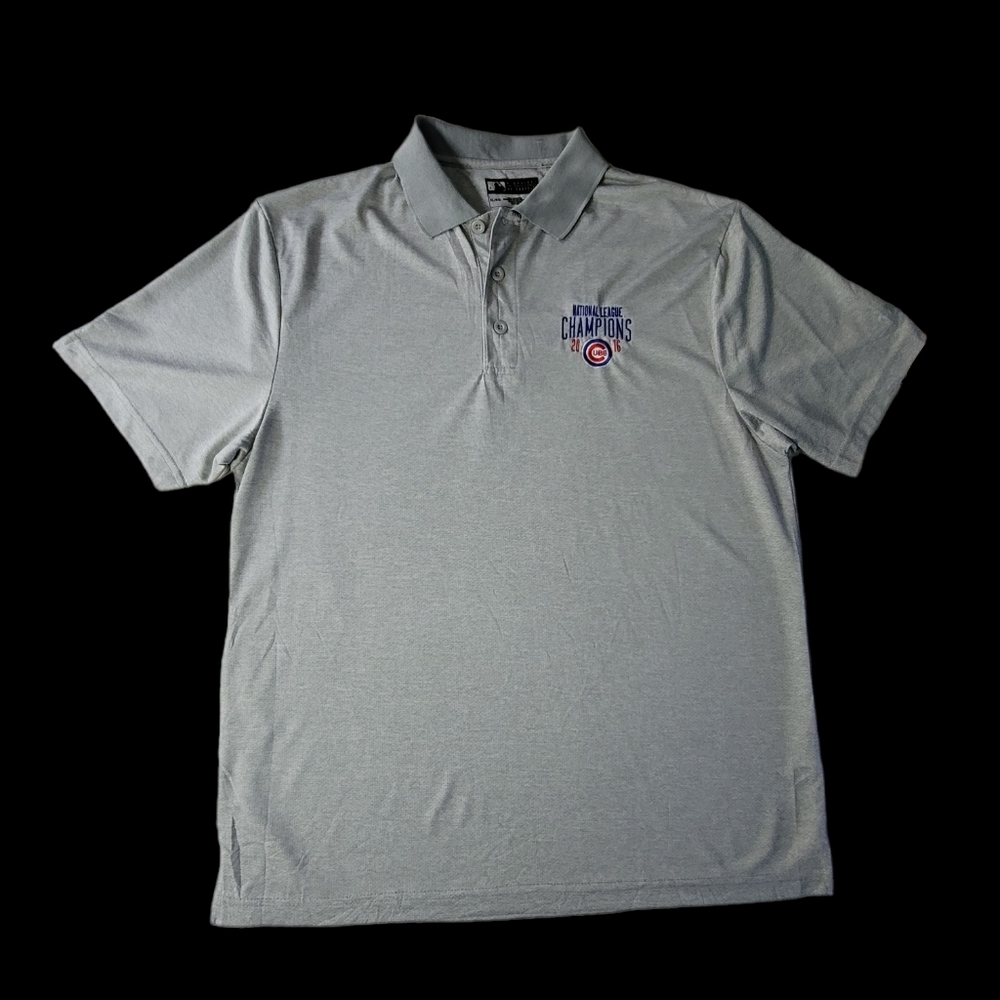 Chicago Cubs National League Champions 2016 Gray Polo Shirt Men's Size XL MLB